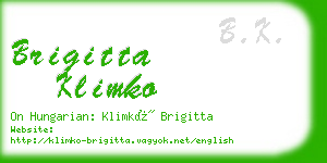 brigitta klimko business card